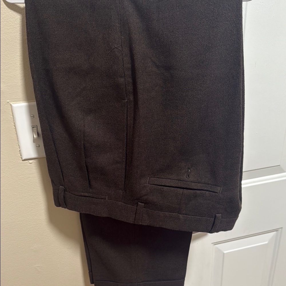 Louis Raphael Brown Dress Pants Tailored Wool Blend